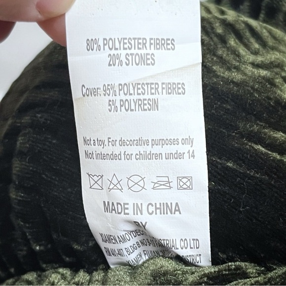 Emerald Green Ribbed Velvet Gold Sparkly Stem Pumpkin Plush Fall Home Decor - Picture 9 of 11